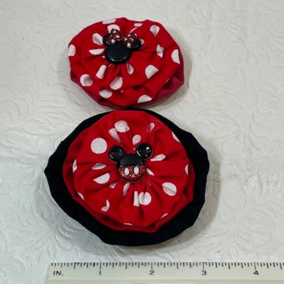 Set of 2 Handmade Mickey/Minnie Mouse Fabric Magnets Fridge Office Locker NEW - Picture 8 of 9